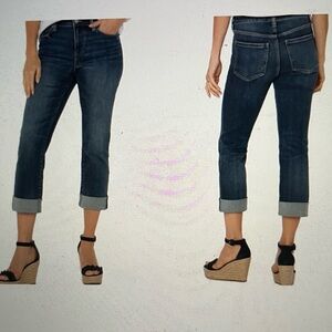 Liverpool Los Angeles Charlie crop size 12/31 dark wash cuffed jeans